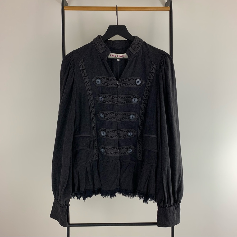 Free People | Ariana Embroidered Jacket | Washed Black